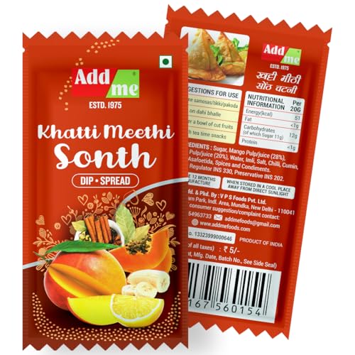 Image of Add me Khatti Meethi Sonth Sachet bhelpuri pani Puri Chutney 12gm sonth 48 sachets Sauce 576gm