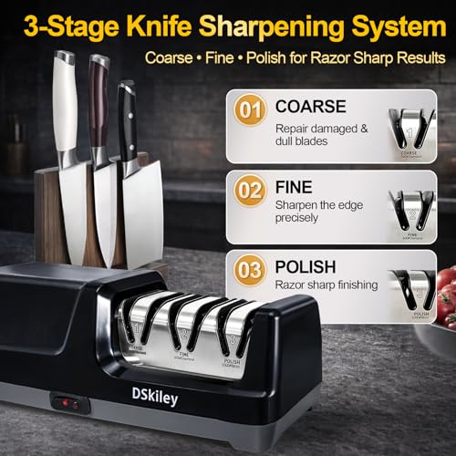 dskiley 3-Stage Electric Diamond Knife Sharpener — view 3