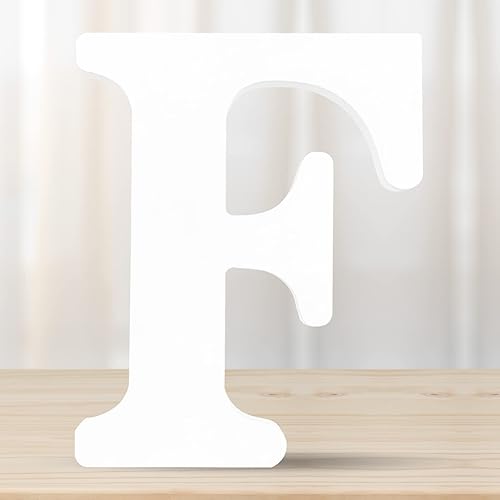 DEEZOMO Letras de madera blancas 3D de 4 pulgadas, letras del alfabeto de madera sin terminar para decoración de pared, manualidades de madera,