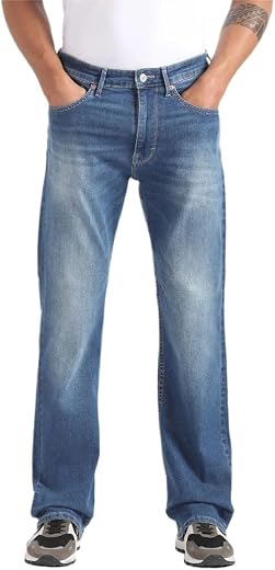 Flying Machine Men's Bootcut Fit Jeans| Solid | Mid Rise | Stretchable | Jeans for Man
