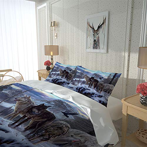 Housse de couette loup hypoallergénique en microfibre douce pour la peau - 4
