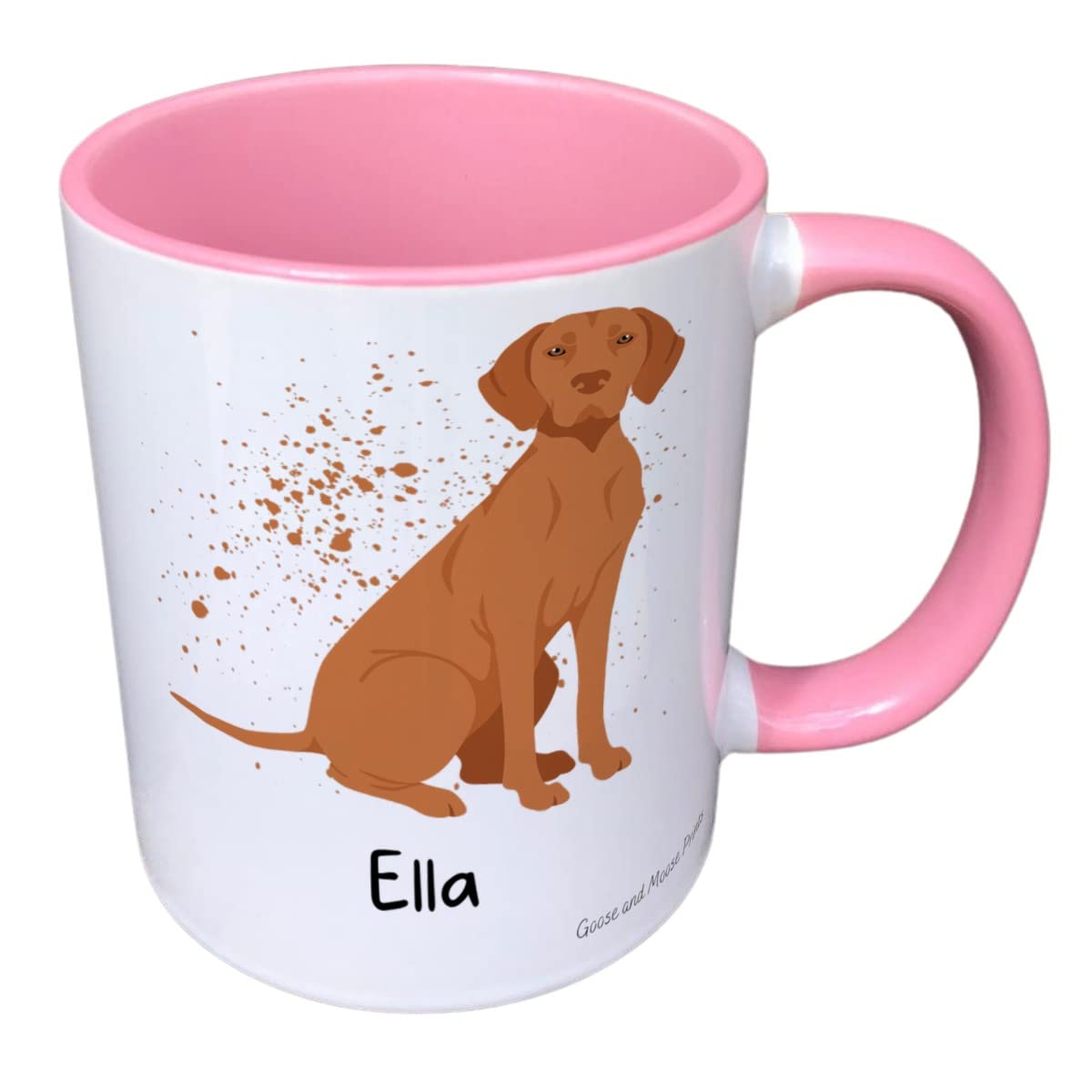 Personalised Vizsla Dog Mug Gift - Present for Dog Lovers - Gifts for Puppy Owners - Personalised Dog Mug - Country Style Mug (Yellow)