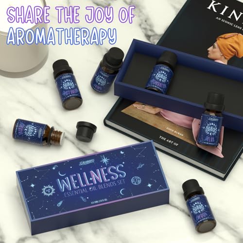SALUBRITO Ätherisches Öle Set, Natürliche Aromatherapie Duftöle Set für Diffuser, Glücklich, Energie, Entspannung, Atmen, süßer Traum, Ätherische Ölmischungen Geschenkset für Frauen und Männer