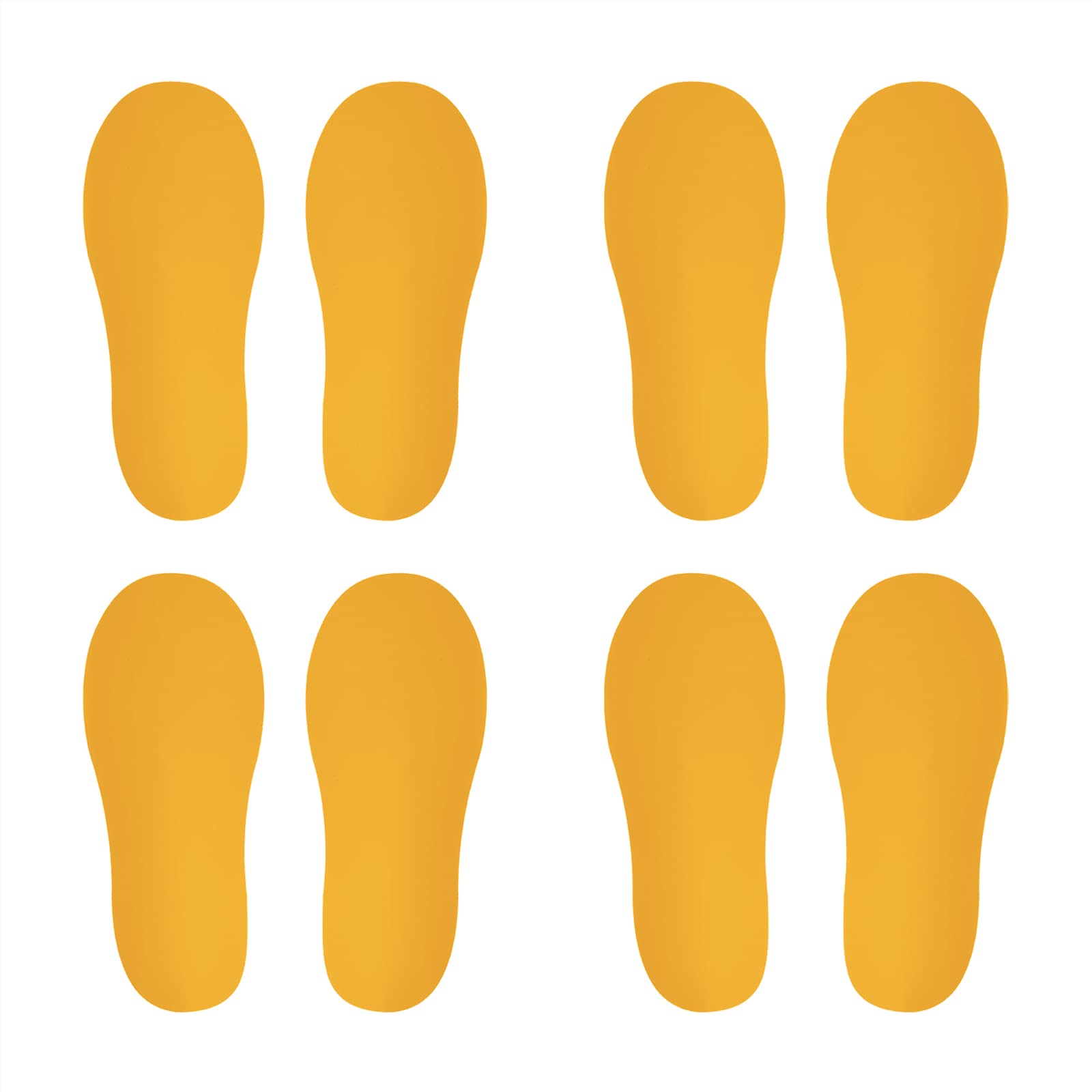 PATIKIL 6x2 Footprint Sticker, 4 Pairs PVC Small Shoes Floor Decal Sign for Class Decor Stair Guide, Yellow