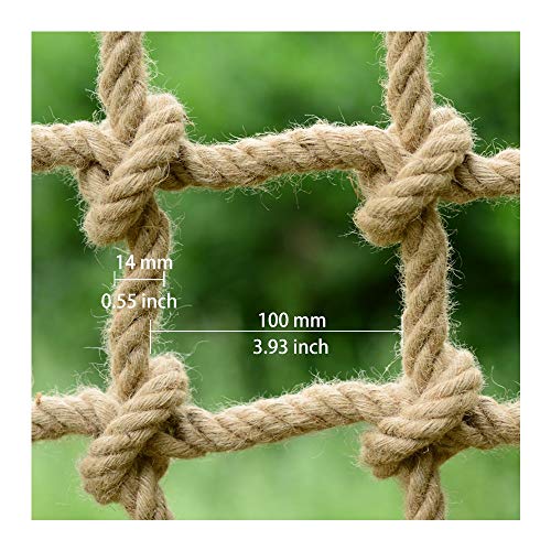 WML Corda de cânhamo antienvelhecimento feita à mão, rede de segurança infantil, rede de decoração p