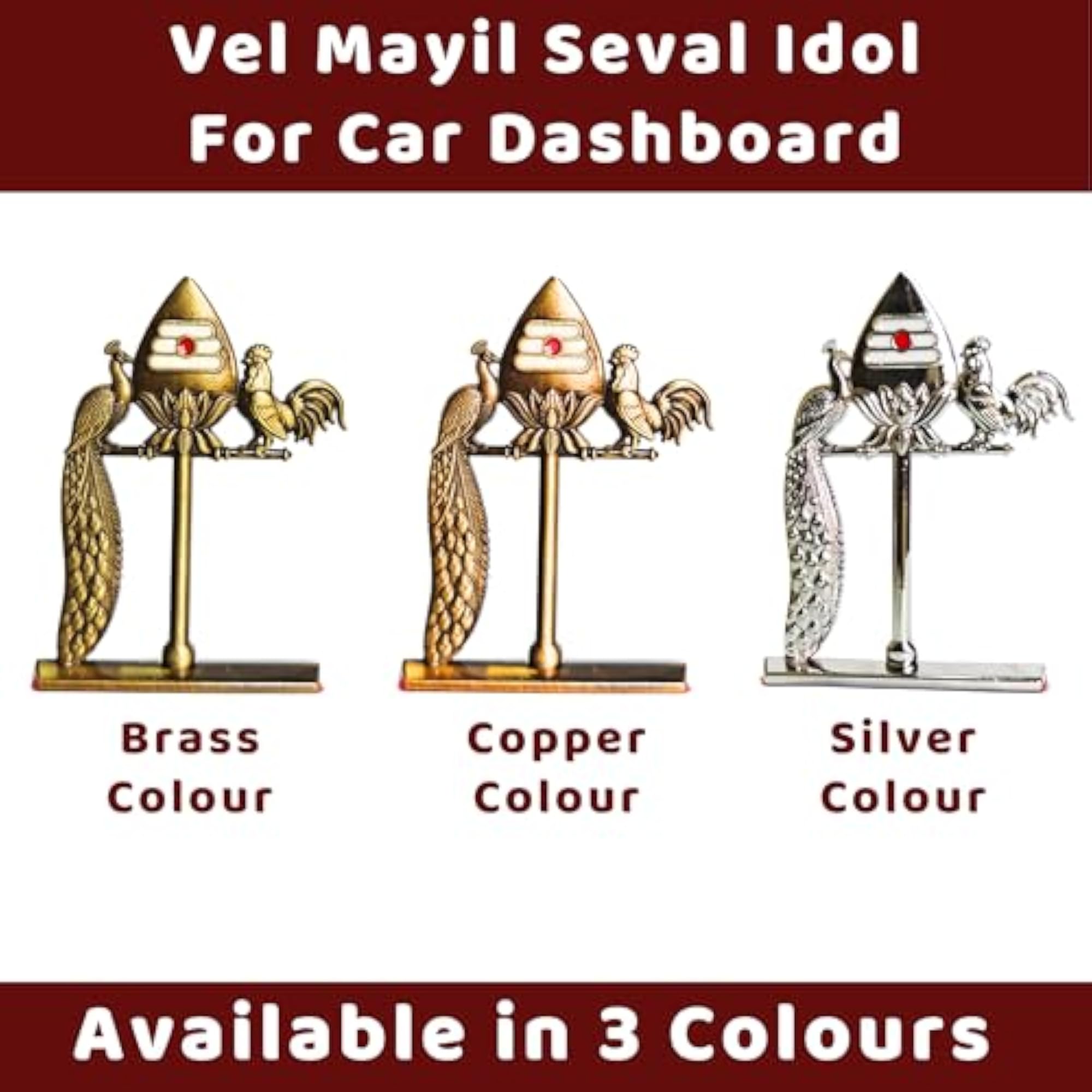 Vel Mayil Seval Idol for Car Dashboard