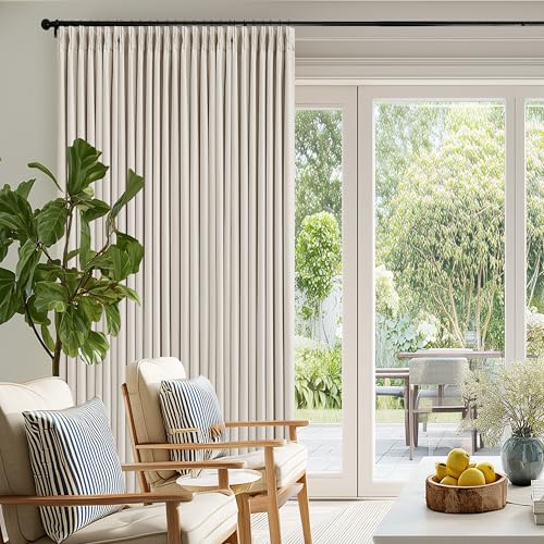 Pinch Pleated Blackout Curtains 102 Inch Linen Drapes