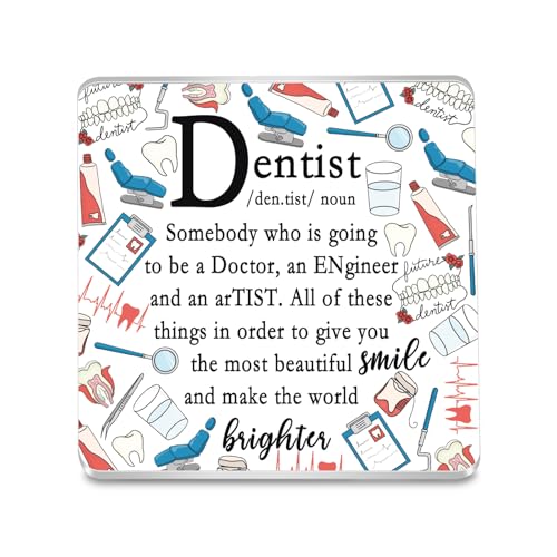 FEELMEM Regali per dentisti futuri igienisti dentisti regali definizione dentista scrivania cartello decorativo per dentista studente assistente dentale regali (beige)