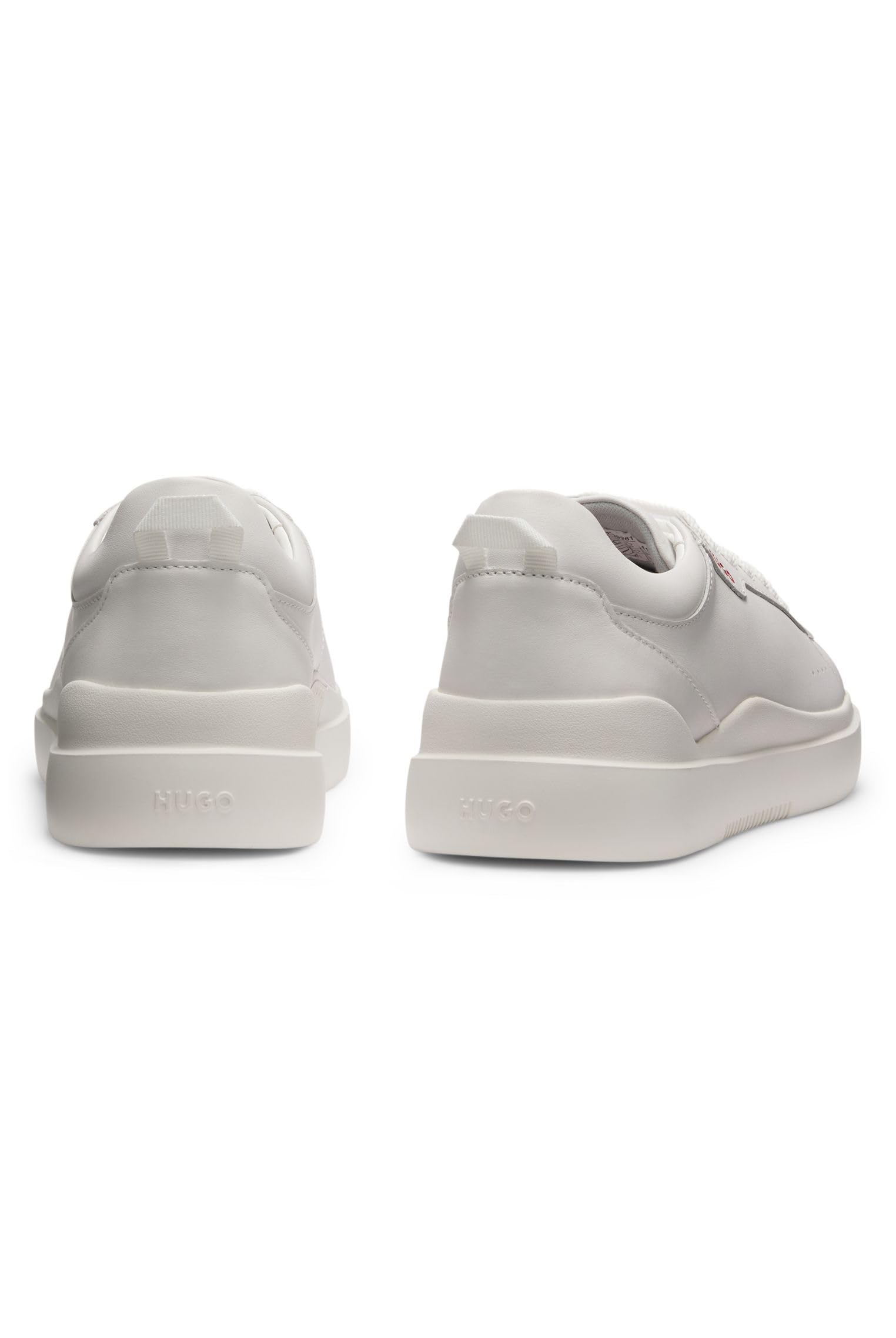 HUGO Herren Blake Tenn Ledersneakers mit rotem Logo-Detail Größe