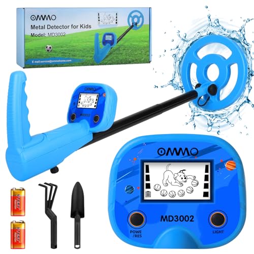 OMMO wykrywacz metali dla dzieci, wyświetlacz LCD dla psów z podświetleniem, aluminiowy trzpień 17-32'' regulowany, Kids Me...