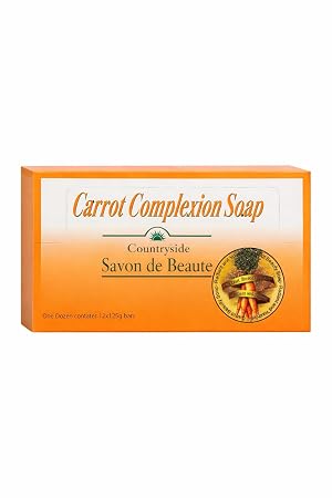 Carrot Complexion Soap Beauty Bars with Carrot Extract Skin Cleansing Bar Soap 125g Each Pack of 12