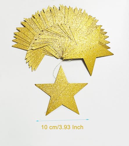 Image of 3-Pack Gold Star Garland Banner - Graduation Decorations 2026, Twinkle Twinkle Little Star Decorations for Christmas, Baby Shower & Birthday, 4 inch x 13ft Each, Holiday Party Hanging Decor
