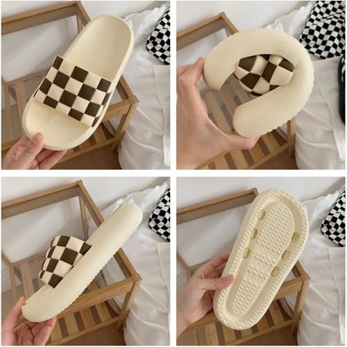 Checkered House Slippers for Women Men Summer Shower Shoes Trendy Comfortable Casual Indoor Home Slipper with Thick Soled Checkerboard Outdoor Beach Slides Non Slip4