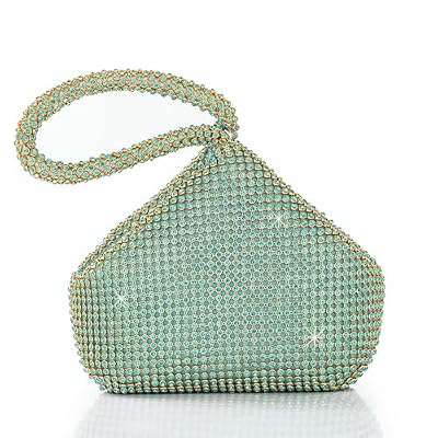 BABEYOND Pochette Donna Argento Strass Clutch Cerimonia Borsetta da Sera Elegante Borsa per Matrimonio Party Sposa(turchese)
