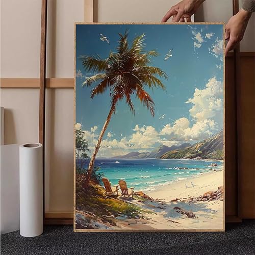 Crystal Art Adulte 5D DIY Mer - Broderie Diamant Point de Croix 35 x 50 cm
