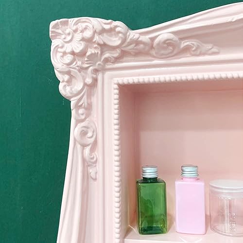 Miniatura 4 de Estantes flotantes de pared rosa con tallado hecho a mano, estante de pared de madera estilo francés para sala de estar, dormitorio, cocina, oficina