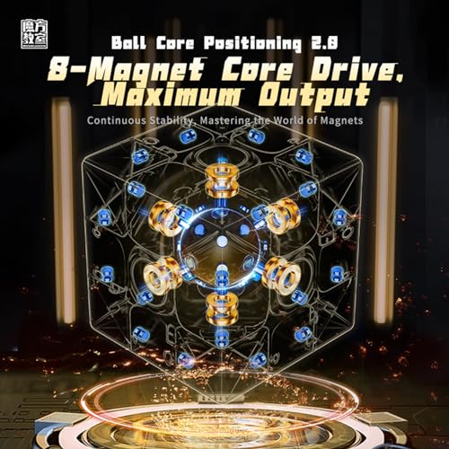 Image of Moyu RS3M V5 2023 Ball Core UV Coated 3x3 Speed Cube with Robot-Shape Display Box, 3x3 Puzzle Cube Stickerless RS3M V5 MagLev Master Cube (MagLev+Ball-Core Magic Clothes)