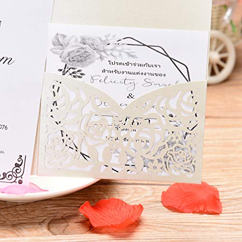 Conjunto de 10 Convites para Cartas de Renda Oca com Envelope para Festivais Dia dos Namorados, Prat