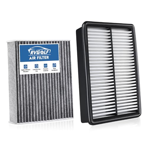 Image of Engine+Cabin Air Filters Fit for 2016-2020 Kia Sorento L4 2.0L /2.4L /3.3L | 16-18 Sorento L4 2.0L, 16-20 Sorento L4 2.4L, 16-20 Sorento V6 3.3L, CF12161, CA11943, 99% Filtration Efficiency