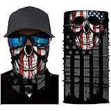 Skull Face Mask,Goldenguy 3D Tube Mask Seamless Durable Face Mask Bandana Skeleton Face Mask for Motorcycle Bike Riding Fishing Hunting Cycling