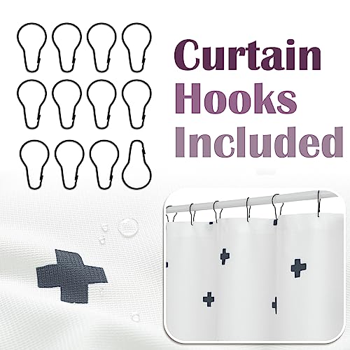 Jinchan Black And White Shower Curtain Geometric Shower Curtain Cross Pattern Contemporary Decor Modern Shower Curtain For Bathroom Water Repellent Hooks Included 70X72 Inches Hotel Bathtubs #TOP5