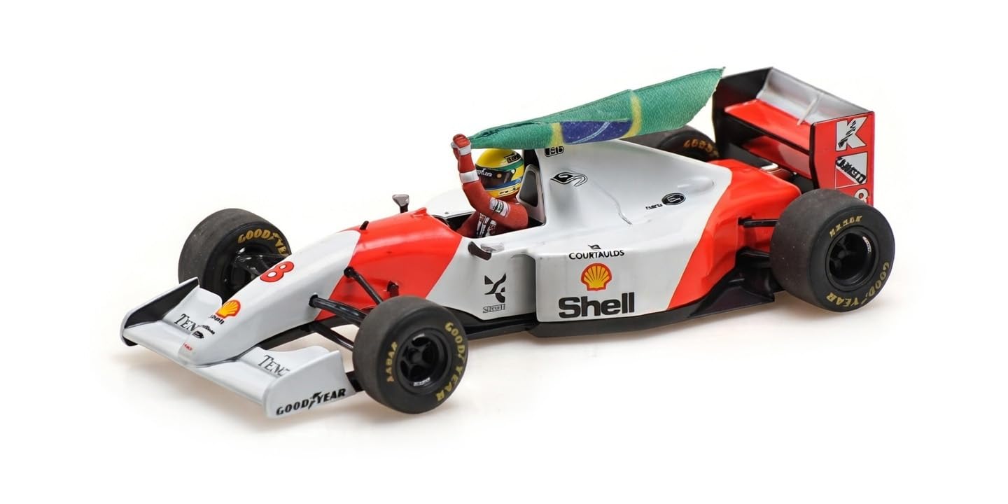 Minichamps 540933308 - McLar MP4/8 Ayrton Senna Winner Australian GP 1993 with Flag Dirty Version Limited Edition 994 PCS - Scala 1/43 - modellino Auto