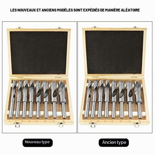 Cocoarm Jeu de Forets HSS Acier Trempé Métal 14-25 mm, 8 Pièces