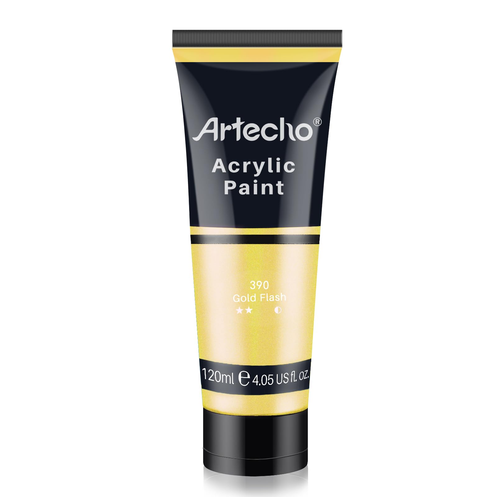 Artecho lridescent Gold Acrylic Paint (120ml / 4.05oz) Tubes, Art Craft Paints for Canvas Painting, Rock, Stone, Wood, Fabric, Art Supplies