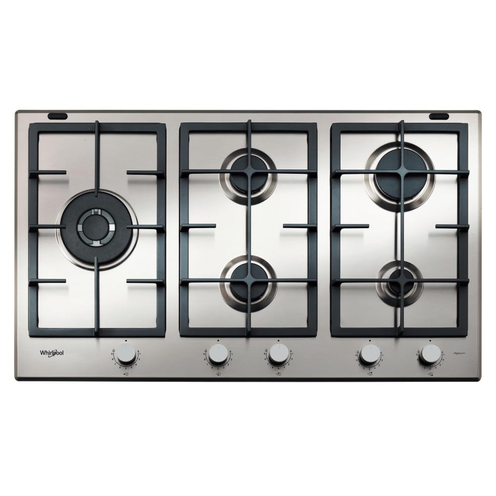 WHIRLPOOL GMAL 9522/IXL PIANO COTTURA 86 CM 5 FUOCHI GAS MULTI LEVEL FLAME 9 LIVELLI POTENZA INOX IXELIUM COMANDI FRONTALI