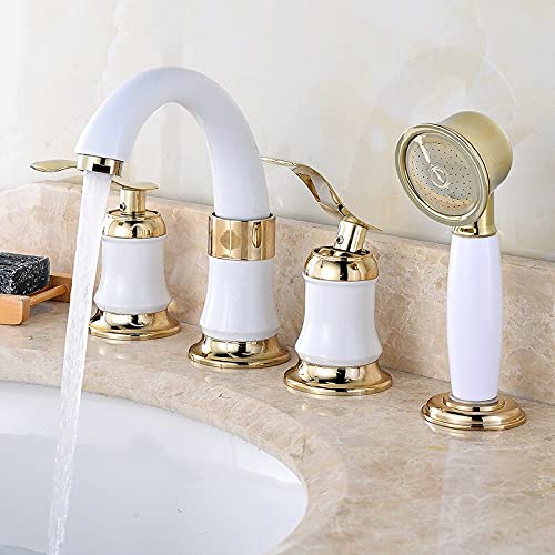 Robinet de lavabo mural avec pommeau de douche et économie d'eau en laiton