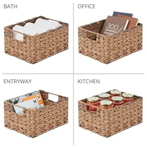 mDesign Woven Farmhouse Kitchen Pantry Food Storage Organizer Basket Bin Box - Container Organization for Cabinets, Cupboards, Shelves, Countertops - Store Potatoes, Onions, Fruit, 6 Pack, Brown Ombre mDesign Woven Farmhouse Kitchen Pantry Food Storage Organizer Basket Bin Box Container Organization for Cabinets Cupboards Shelves Countertops Store Potatoes Onions Fruit 6 Pack Brown Ombre