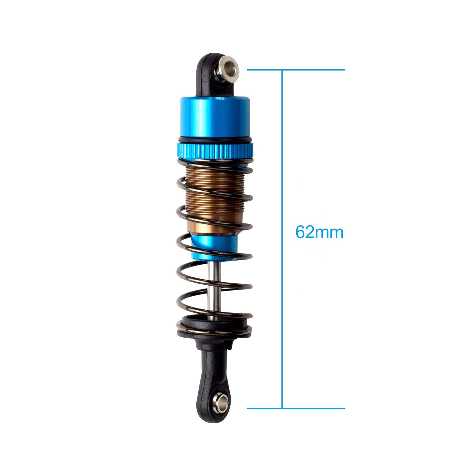 HOBOHY 62mm RC Oil Shock Absorber Damper Kit for 1/10 Tamiya TT01 TT02 1/14 Hyper Go H14BM RC Car Upgrade Parts(blue)