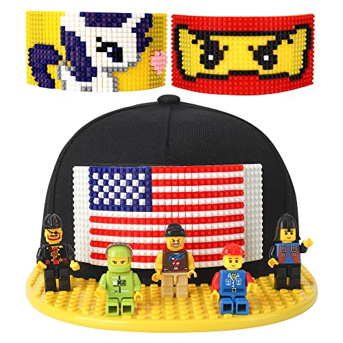 Snapback Hat Baseball Cap Building Block for Kids & Adults Black…