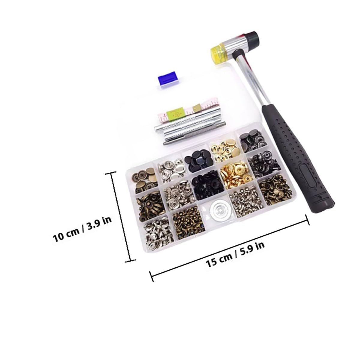 Ensemble de Boutons-pression en Laiton Rond 50 Sets 12, 5 Mm