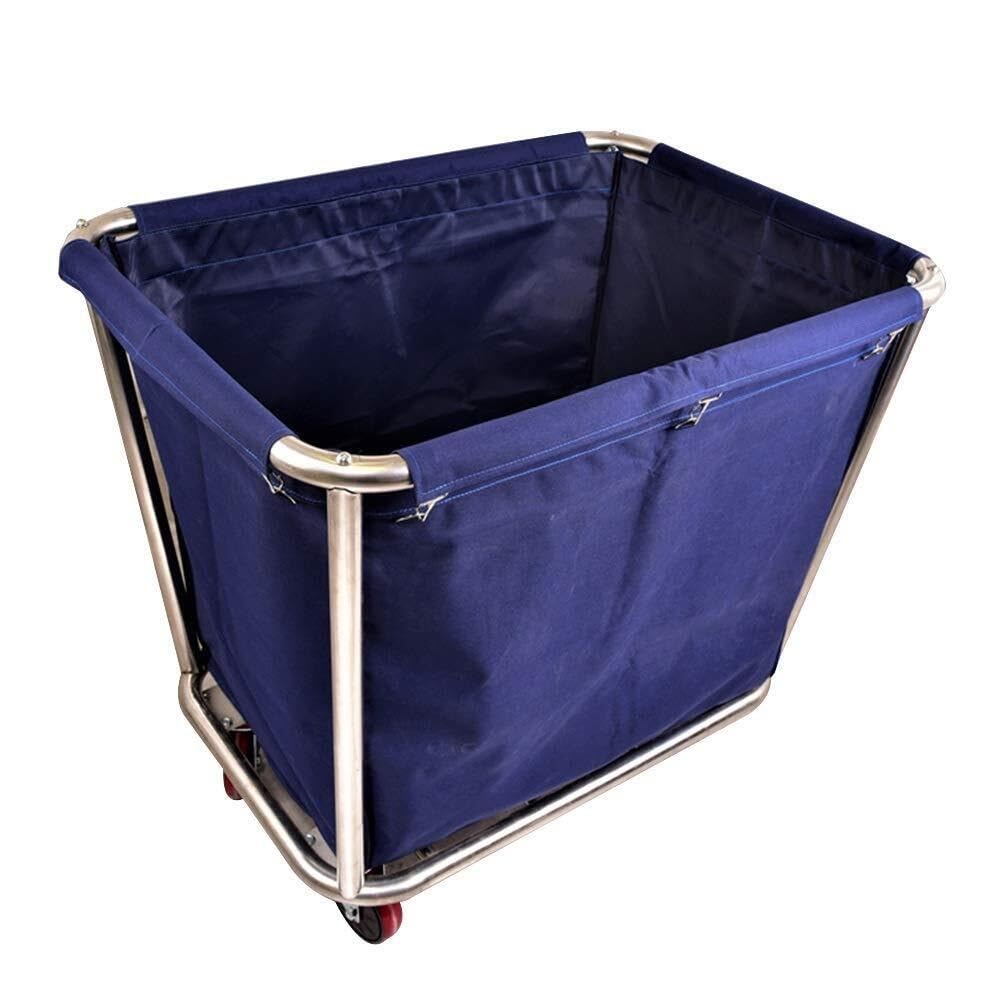 asdchZen Multifunctional Portable Laundry Hamper Trolley Cart, Stainless Steel, 220Lbs Load Capacity, Movable With Wheels, Blue
