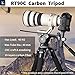Carbon Fiber Tripod INNOREL RT90C Bowl Tripods Professional Heavy Duty Camera Stand with 75mm Bowl Adapter for DSLR Cameras Compatible with Ball Head & Fluid Head, 63 inch, 40mm Tube 40kg Load Black