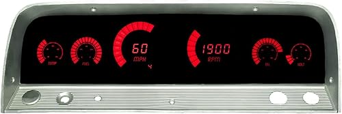 Panel de medición de repuesto digital LED (64-66 Chevy Truck) de repuesto directo (rojo)