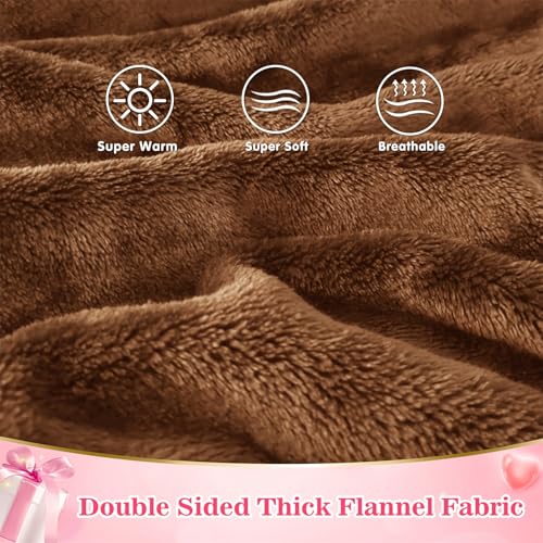 Image of Waitu Wearable Blanket Sweatshirt Gifts for Women and Men, Warm and Cozy Giant Blanket Hoodie, Thick Flannel Blanket with Sleeves and Giant Pocket - Camel