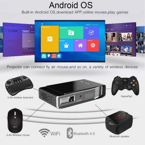 SMART MINI PROJECTOR TOUMEI V5 3D 4K DLP, Smart Android WiFi Video