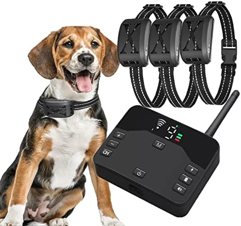 HEXIEDEN 2 in 1 Wireless Dog Electric Fence,Pet Boundary Containment System,with Rechargeable Waterproof Receiver,Adjustable Dog Training Collar Electric Dog Boundary Container,for3dogs