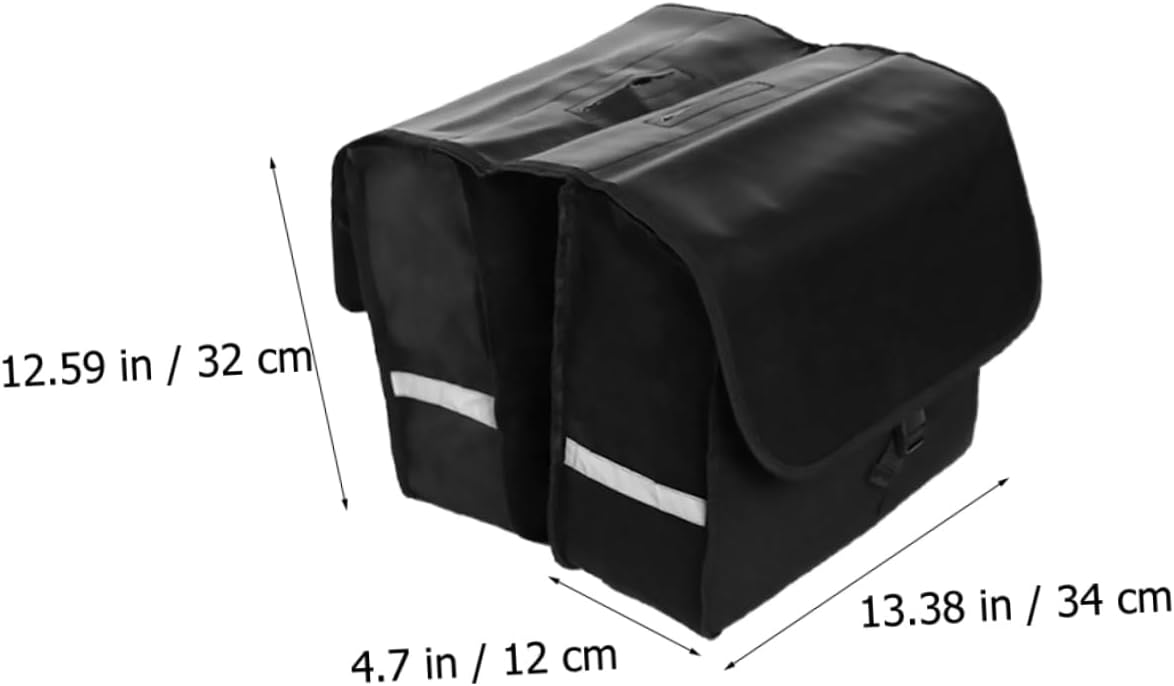 Bike Saddle Bag Pannier Bike Bag Rear Shelf Reflective Stripe Expandable Compartment