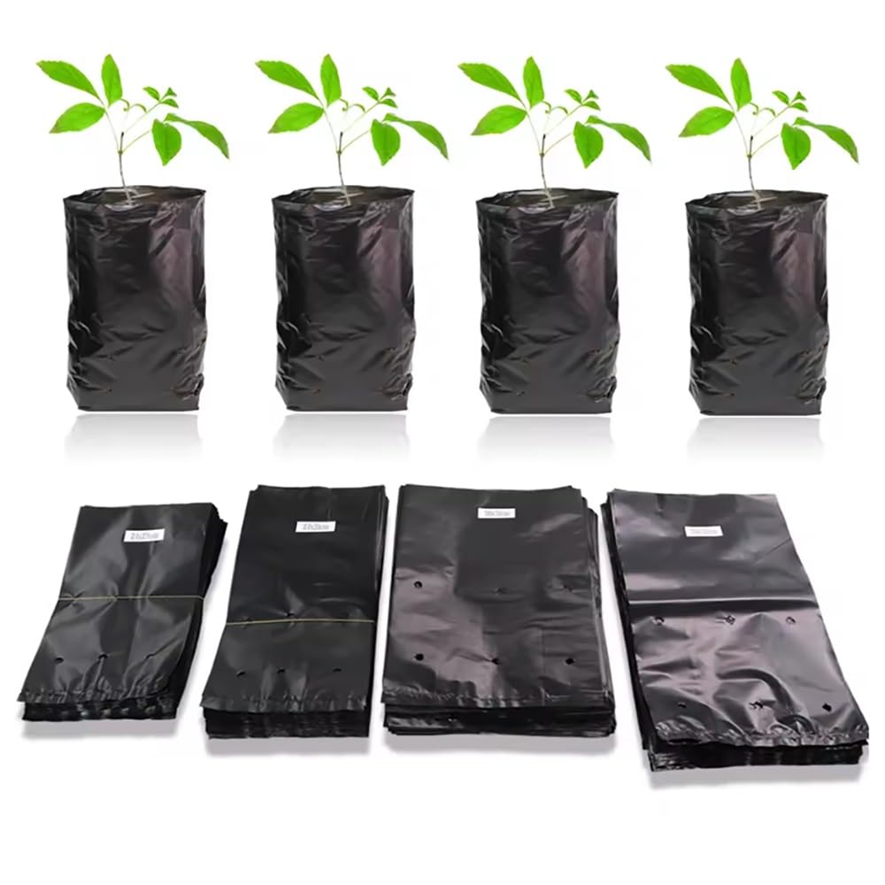 Sacs De Semis 100/200 Pièces, Sacs De Semis En Plastique Épais, Sacs De Plantes De Jardinage For Pommes De Terre/fleurs/tomates/plantes De Semis/fournitures De Jardinage Domestique(200pcs,20x26cm)