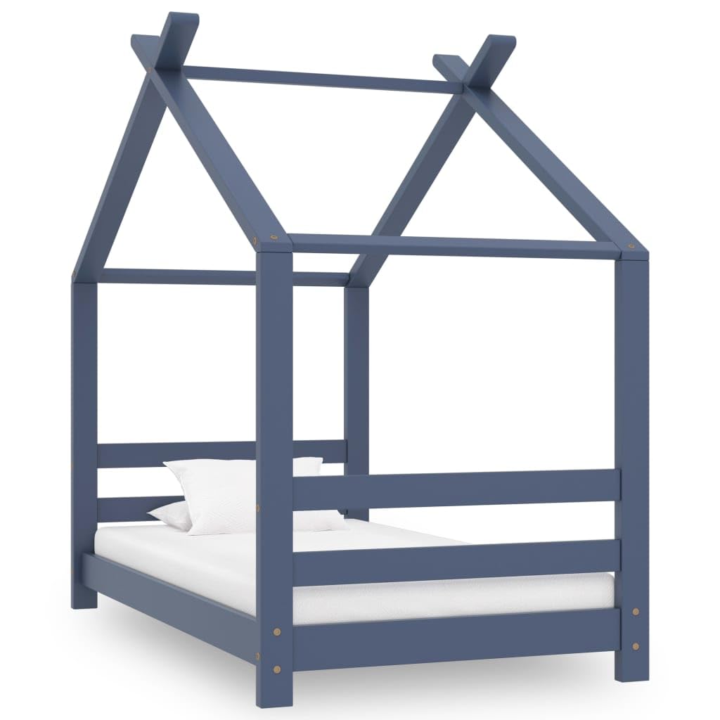 Estructura de cama infantil de madera maciza de pino de 70 x 140 cm con somier, cama para niños y niñas, ideal como casa de juegos o rincón de lectura en la habitación de los niños