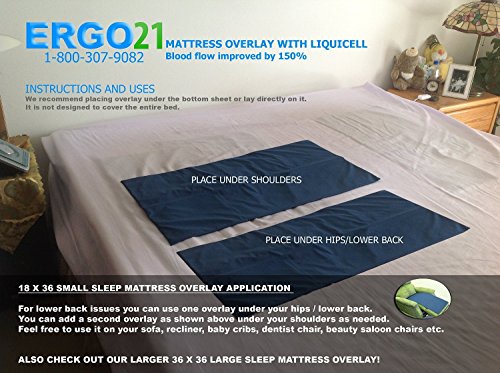 ERGO21 Liquicell Sleep Pad Mattress Topper/Overlay - Better Than Gel, Foam, and Air! Liquid-Filled Membranes. Blood Flow Improved by 150% (18