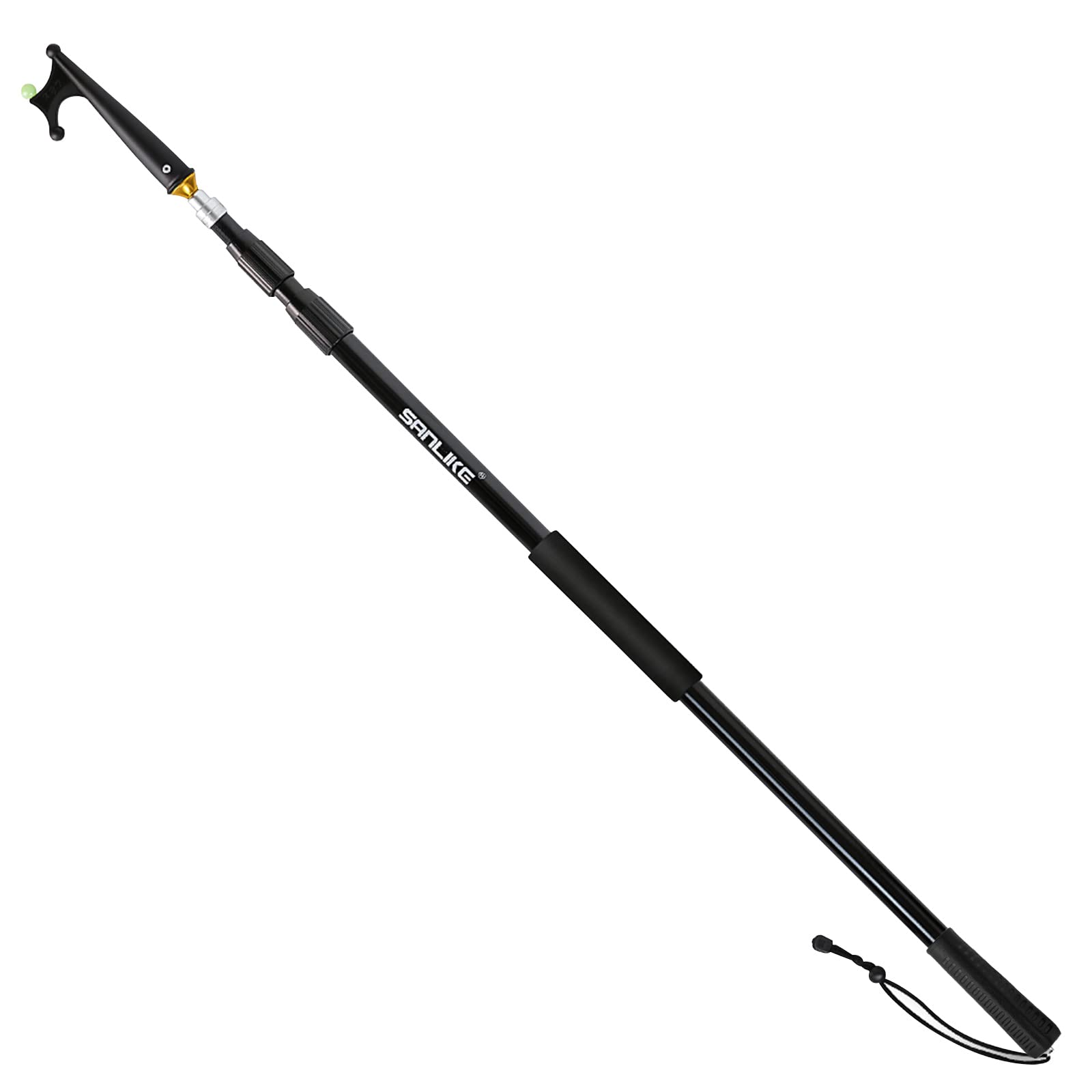 Photo 1 of SAN LIKE Telescopic Boat Hook - Floating,Durable,Rust-Resistant with Luminous Bead,Push Pole for Docking Blue,Balck,Camouflage Fiberglass-Black-4.61-11.2FT(Floating)