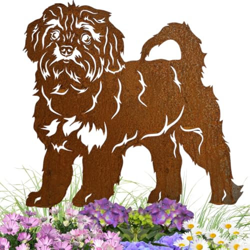 Terma Stahldesign Bolonka Zwetna Edelrost Hund Gartenstecker, Handmade Germany gartendeko aus...