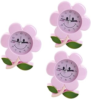 UKCOCO Kids Clock 3 pcs clock clock alarm clocks for flower alarm clock desktop alarm clock bedside clock alarm clock for girl the flowers gift Tin Buckets White Flowers