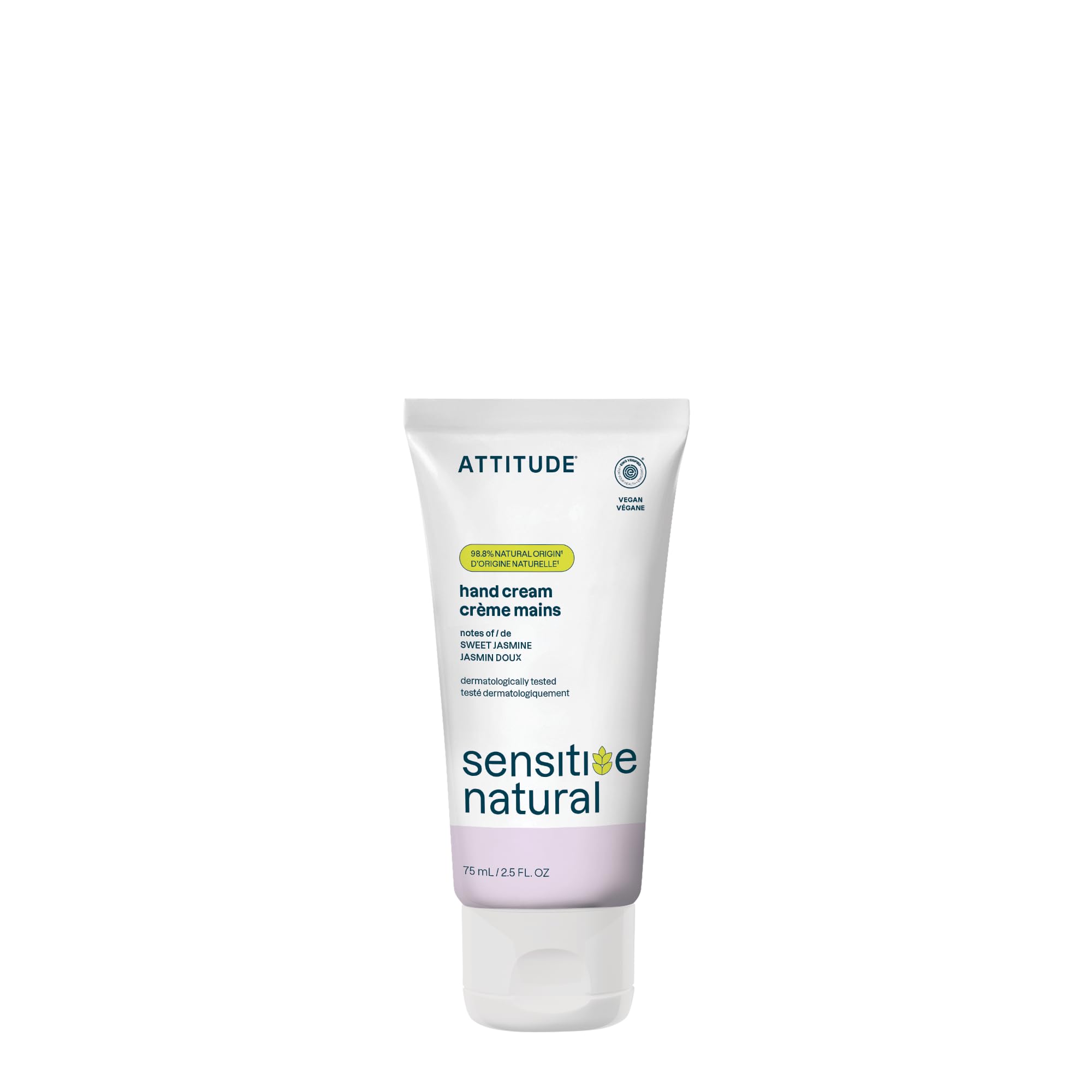 ATTITUDE Hand Cream for Sensitive Skin with Oat, EWG Verified, Dermatologically Tested, Vegan, Chamomile, 2.5 Fl Oz