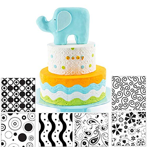 Fyuan Hoja de textura de plástico moderno Fondant Set herramienta de bricolaje Cover