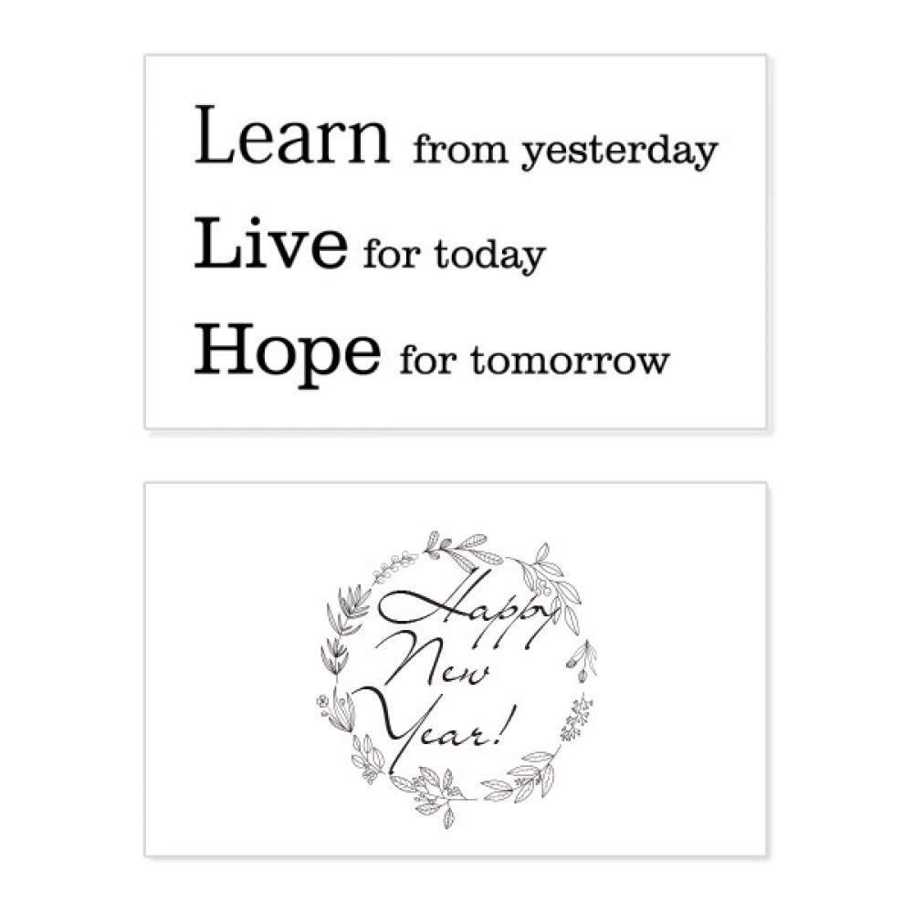 Tarjeta de felicitación de Año Nuevo con cita en inglés Learn Live Hope 5